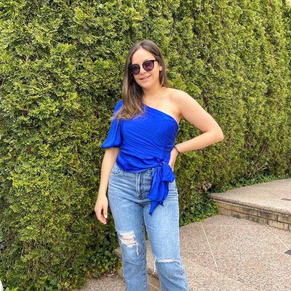 Tops - Satin one shoulder top
